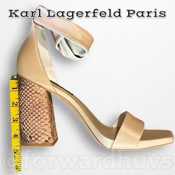 Karl Lagerfeld Paris Mabli Leather 4” High Heel Shoes Size 9 - Picture 8 of 10